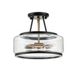 Load image into Gallery viewer, LightFixturesUSA - (OpenBox) Modern Farmhouse Drum Glass Semi Flush Mount - Ceiling Light -