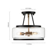 Load image into Gallery viewer, LightFixturesUSA - (OpenBox) Modern Farmhouse Drum Glass Semi Flush Mount - Ceiling Light -