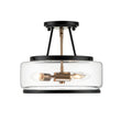 Load image into Gallery viewer, LightFixturesUSA - (OpenBox) Modern Farmhouse Drum Glass Semi Flush Mount - Ceiling Light -