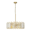 Load image into Gallery viewer, LightFixturesUSA - (OpenBox) Modern Glam Brass 6 - Light Crystal Drum Cage Chandelier - Chandelier - Brass -
