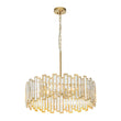 Load image into Gallery viewer, LightFixturesUSA - (OpenBox) Modern Glam Brass 6 - Light Crystal Drum Cage Chandelier - Chandelier - Brass -