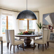 Load image into Gallery viewer, LightFixturesUSA - (OpenBox) Oversized Metal Dome Pendant Light - Chandelier - Black - 15 in.