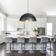 Load image into Gallery viewer, LightFixturesUSA - (OpenBox) Oversized Metal Dome Pendant Light - Chandelier - Black - 31 in.