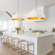 Load image into Gallery viewer, LightFixturesUSA - (OpenBox) Oversized Metal Dome Pendant Light - Chandelier - Distressed White - 23 in.