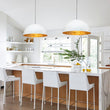 Load image into Gallery viewer, LightFixturesUSA - (OpenBox) Oversized Metal Dome Pendant Light - Chandelier - White - 23 in.