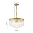Load image into Gallery viewer, LightFixturesUSA - (OpenBox) Tiered Hammered Water Glass Round Semi Flush Mount - Ceiling Light - Black -