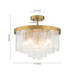 Load image into Gallery viewer, LightFixturesUSA - (OpenBox) Tiered Hammered Water Glass Round Semi Flush Mount - Ceiling Light - Black -