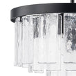 Load image into Gallery viewer, LightFixturesUSA - (OpenBox) Tiered Hammered Water Glass Round Semi Flush Mount - Ceiling Light - Black -