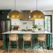 Load image into Gallery viewer, LightFixturesUSA - Oversized Antique Dark Rust Iron Dome Pendant Light - Pendant Light - 23 in./Aged Gold -