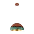 Load image into Gallery viewer, LightFixturesUSA - Oversized Industrial Copper Patina Metal Dome Pendant Light - Pendant Light - 15 in. -