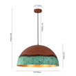 Load image into Gallery viewer, LightFixturesUSA - Oversized Industrial Copper Patina Metal Dome Pendant Light - Pendant Light - 23 in. -