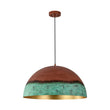 Load image into Gallery viewer, LightFixturesUSA - Oversized Industrial Copper Patina Metal Dome Pendant Light - Pendant Light - 23 in. -