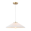 Load image into Gallery viewer, LightFixturesUSA - Oversized Pleated White Linen Shallow Cone Pendant Light - Ceiling Light - 18 in. -