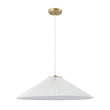 Load image into Gallery viewer, LightFixturesUSA - Oversized Pleated White Linen Shallow Cone Pendant Light - Ceiling Light - 25 in. -