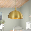 Load image into Gallery viewer, LightFixturesUSA - Oversized Vintage Luxe Brass Wide Iron Dome Pendant - Pendant Light - 15.7 in. -