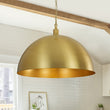 Load image into Gallery viewer, LightFixturesUSA - Oversized Vintage Luxe Brass Wide Iron Dome Pendant - Pendant Light - 23.6 in. -