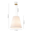 Load image into Gallery viewer, LightFixturesUSA - Pleated White Linen Conical Drum Cage Pendant Light - Ceiling Light - 17.7 in -