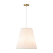 Load image into Gallery viewer, LightFixturesUSA - Pleated White Linen Conical Drum Cage Pendant Light - Ceiling Light - 17.7 in -