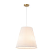 Load image into Gallery viewer, LightFixturesUSA - Pleated White Linen Conical Drum Cage Pendant Light - Ceiling Light - 17.7 in -