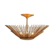 Load image into Gallery viewer, LightFixturesUSA - Radiant Antique Gild Gold Foiled Sunburst Round Semi Flush Mount - Ceiling Light - 16.9 in. -