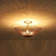 Load image into Gallery viewer, LightFixturesUSA - Radiant Antique Gild Gold Foiled Sunburst Round Semi Flush Mount - Ceiling Light - 16.9 in. -