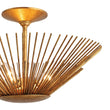 Load image into Gallery viewer, LightFixturesUSA - Radiant Antique Gild Gold Foiled Sunburst Round Semi Flush Mount - Ceiling Light - 16.9 in. -