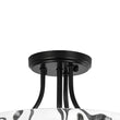 Load image into Gallery viewer, LightFixturesUSA - Round Drum Hammered Glass Semi Flush Mount - Ceiling Light - Black -