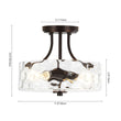 Load image into Gallery viewer, LightFixturesUSA - Round Drum Hammered Glass Semi Flush Mount - Ceiling Light - Oil - Rubbed Bronze (Exclusive Offer) -