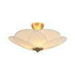 Load image into Gallery viewer, LightFixturesUSA - Round Pleated Flower White Fabric Semi Flush Mount - Ceiling Light - 19.5 in -