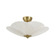 Load image into Gallery viewer, LightFixturesUSA - Round Pleated Flower White Fabric Semi Flush Mount - Ceiling Light - 19.5 in -
