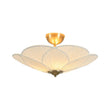 Load image into Gallery viewer, LightFixturesUSA - Round Pleated Flower White Fabric Semi Flush Mount - Ceiling Light - 19.5 in -