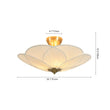 Load image into Gallery viewer, LightFixturesUSA - Round Pleated Flower White Fabric Semi Flush Mount - Ceiling Light - 19.5 in -