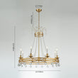 Load image into Gallery viewer, LightFixturesUSA - Royal Brass Crown Candle Style Crystal Drops Round Chandelier - Chandelier - Brass -
