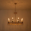 Load image into Gallery viewer, LightFixturesUSA - Royal Brass Crown Candle Style Crystal Drops Round Chandelier - Chandelier - Brass -