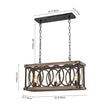 Load image into Gallery viewer, LightFixturesUSA - Rustic Aged Wooden Rectangle Box Kitchen Island Pendant - Chandelier - Rustic -