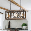 Load image into Gallery viewer, LightFixturesUSA - Rustic Aged Wooden Rectangle Box Kitchen Island Pendant - Chandelier - Rustic -