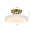 Load image into Gallery viewer, LightFixturesUSA - Scandinavian Brass White Round Dimmable LED Semi Flush Light - Ceiling Light - White -
