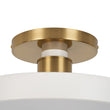 Load image into Gallery viewer, LightFixturesUSA - Scandinavian Brass White Round Dimmable LED Semi Flush Light - Ceiling Light - White -