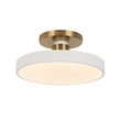 Load image into Gallery viewer, LightFixturesUSA - Scandinavian Brass White Round Dimmable LED Semi Flush Light - Ceiling Light - White -