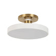 Load image into Gallery viewer, LightFixturesUSA - Scandinavian Brass White Round Dimmable LED Semi Flush Light - Ceiling Light - White -
