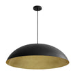Load image into Gallery viewer, LightFixturesUSA - Scandinavian Retro Oversized Black Gold Flat Dome Metal Pendant - Chandelier - Black+Gold -