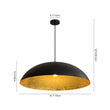 Load image into Gallery viewer, LightFixturesUSA - Scandinavian Retro Oversized Black Gold Flat Dome Metal Pendant - Chandelier - Black+Gold -
