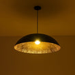 Load image into Gallery viewer, LightFixturesUSA - Scandinavian Retro Oversized Black Gold Flat Dome Metal Pendant - Chandelier - Black+Gold -
