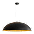 Load image into Gallery viewer, LightFixturesUSA - Scandinavian Retro Oversized Black Gold Flat Dome Metal Pendant - Chandelier - Black+Gold -