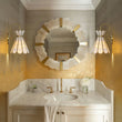 Load image into Gallery viewer, LightFixturesUSA - Sculptural Bloom 1 - Light Brass Capiz Shell Glass Wall Sconce - Wall Sconce - 2 Packs -