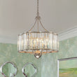 Load image into Gallery viewer, LightFixturesUSA - Shabby Chic Antique Silver Crystal Cage Pendant Light - Chandelier - 21.7 in. -