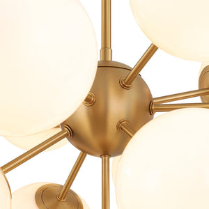 LightFixturesUSA - Shine Lustre Opal Glass Bubble Sputnik Semi Flush Chandelier - Chandelier - Brass -