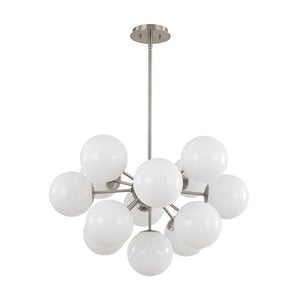 LightFixturesUSA - Shine Lustre Opal Glass Bubble Sputnik Semi Flush Chandelier - Chandelier - Brass -
