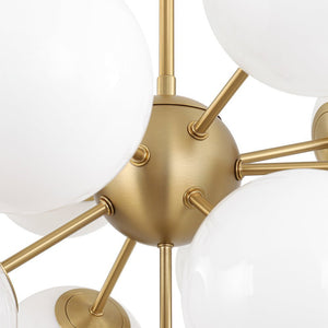 LightFixturesUSA - Shine Lustre Opal Glass Bubble Sputnik Semi Flush Chandelier - Chandelier - Brass -