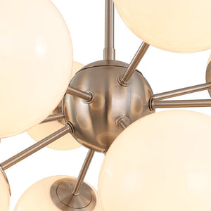 LightFixturesUSA - Shine Lustre Opal Glass Bubble Sputnik Semi Flush Chandelier - Chandelier - Brass -